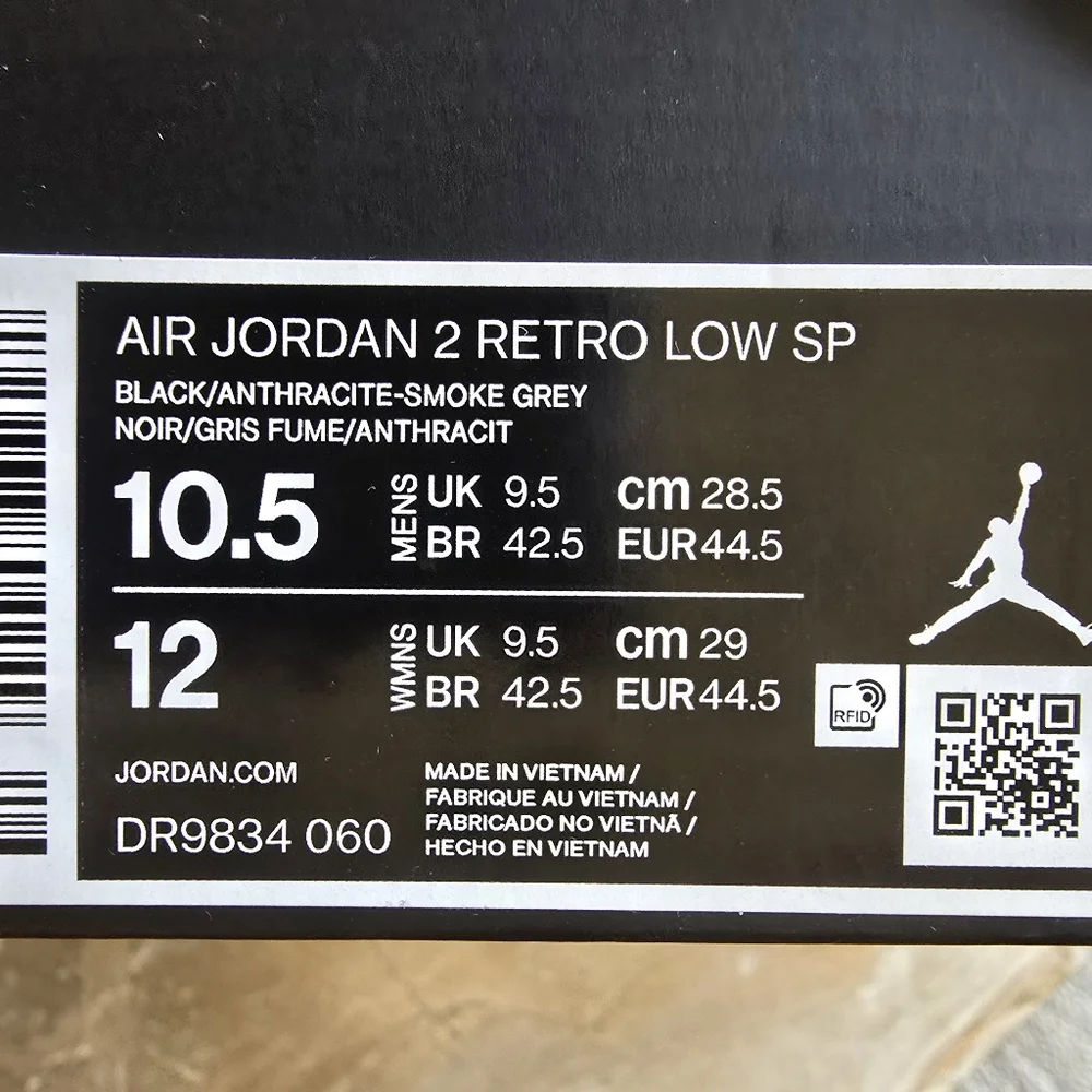 Air Jordan 2 Retro Low Sneakers, Sz 10.5